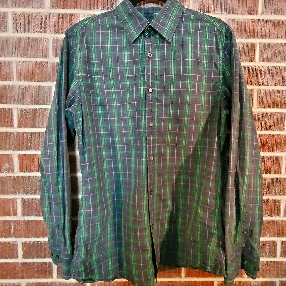 Banana Republic Green/Blue Plaid Shirt